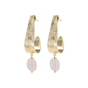 Amazing Rose Quartz Earrings GP