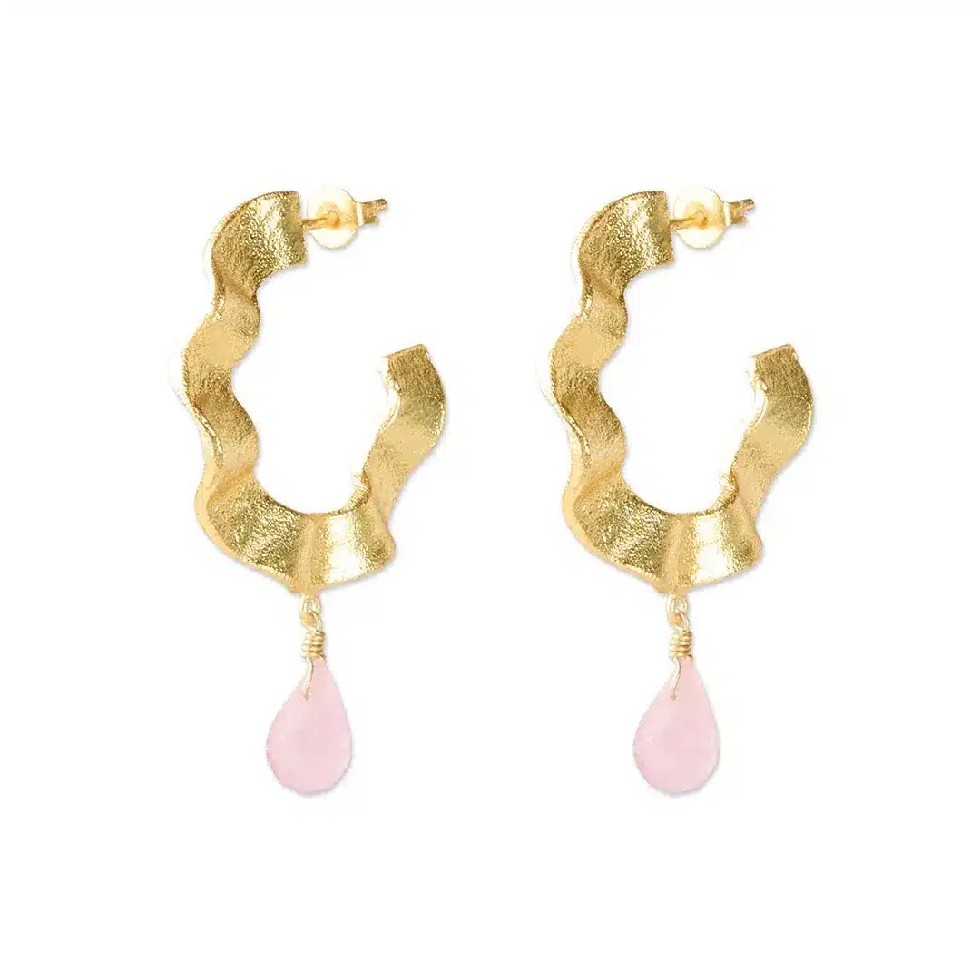 Ambitious Rose Quartz Earrings GP