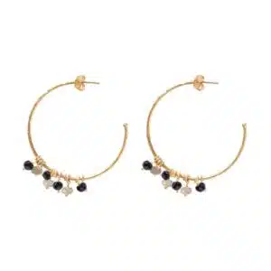 Aurora Black Onyx Labradorite Earrings GP