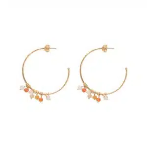 Aurora Rose Quartz Carnelian Citrine GP Earrings