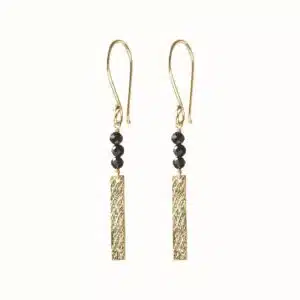 Bar Black Onyx Earrings GP