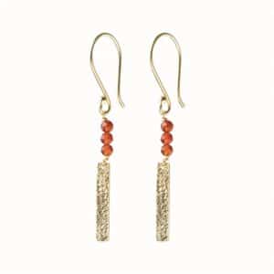 Bar Carnelian Earrings GP