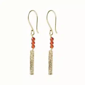 Bar Carnelian Earrings GP