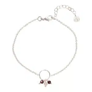 Careful Garnet Rose Quartz Bracelet SP