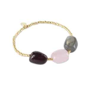 Desirable Garnet Rose Quartz Labradorite Bracelet GC