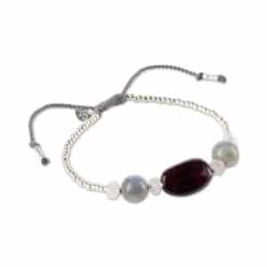 Excited Garnet Labradorite Rose Quartz Bracelet SC