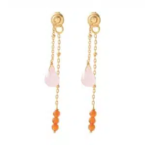 Felicity Rose Quartz Carnelian Earrings GP