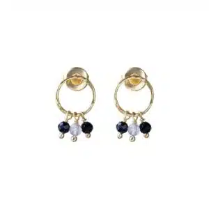 Genuine Black Onyx Labradorite Earrings GP