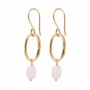Graceful Rose Quartz GP Earrings