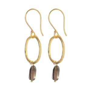 Graceful Smokey Quartz GP Earrings