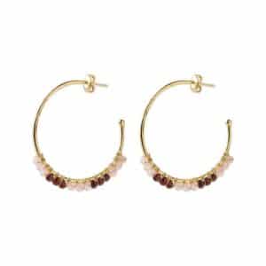 Muse Rose Quartz Garnet Earrings GP