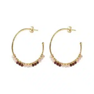 Muse Rose Quartz Garnet Earrings GP