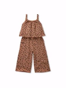 Muslin jumpsuit animal print - Camel