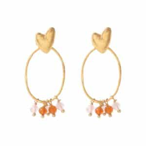 Showing Carnelian Rose Quartz Earrings GP
