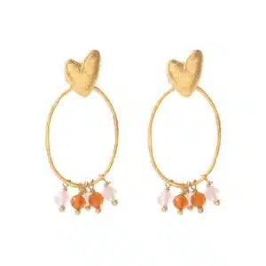 Showing Carnelian Rose Quartz Earrings GP