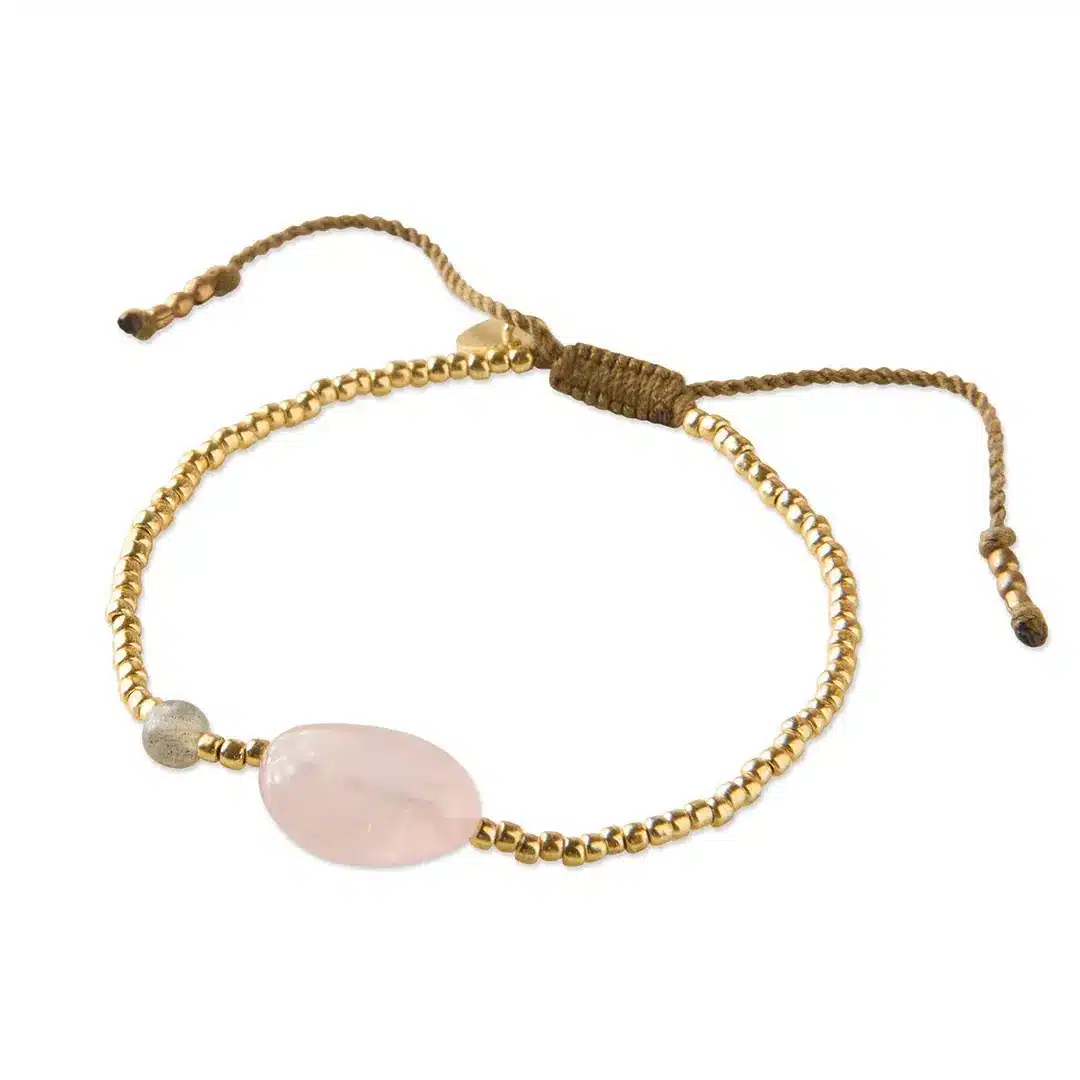 Surprise Rose Quartz Labradorite Bracelet GC