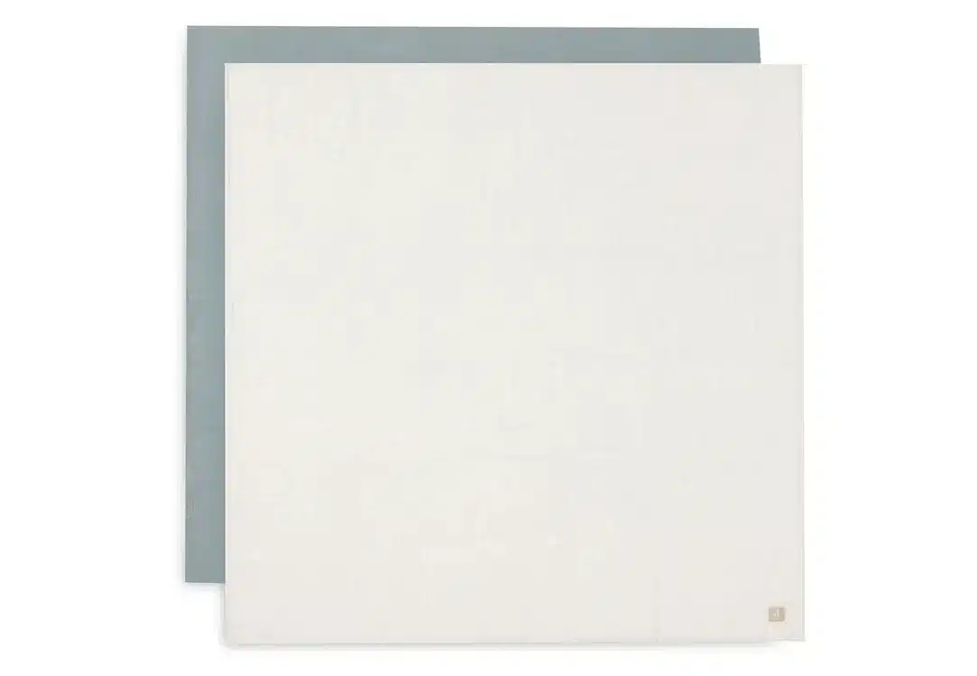 2x Hydrofiele Multidoek 115x115cm - Sea Green/Ivory