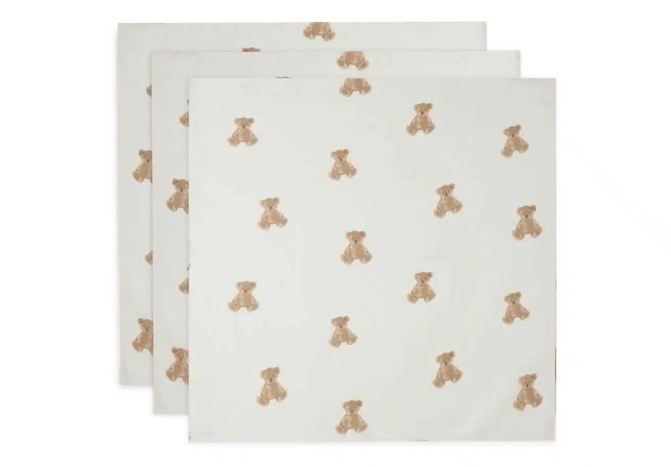 3x Hydrofiele Multidoek 70x70cm – Teddy bear