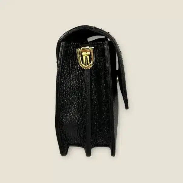 Alex Studs Bag - Black Leather