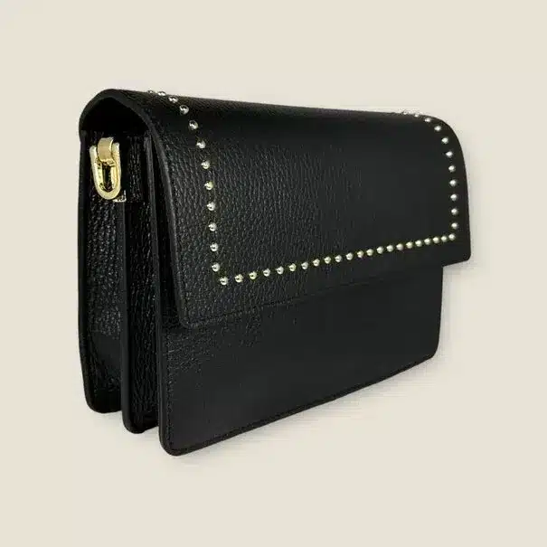 Alex Studs Bag - Black Leather