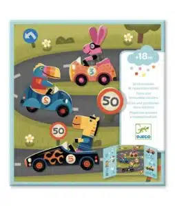 Autorace met Herbruikbare Stickers