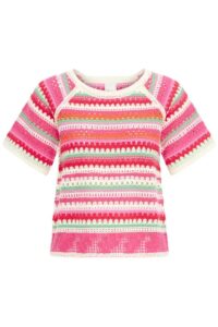 Bandie Pullover - Multicolor Stripe Azalea