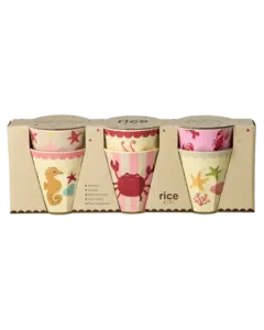 Beker - Koraal - Ocean - Set van 6