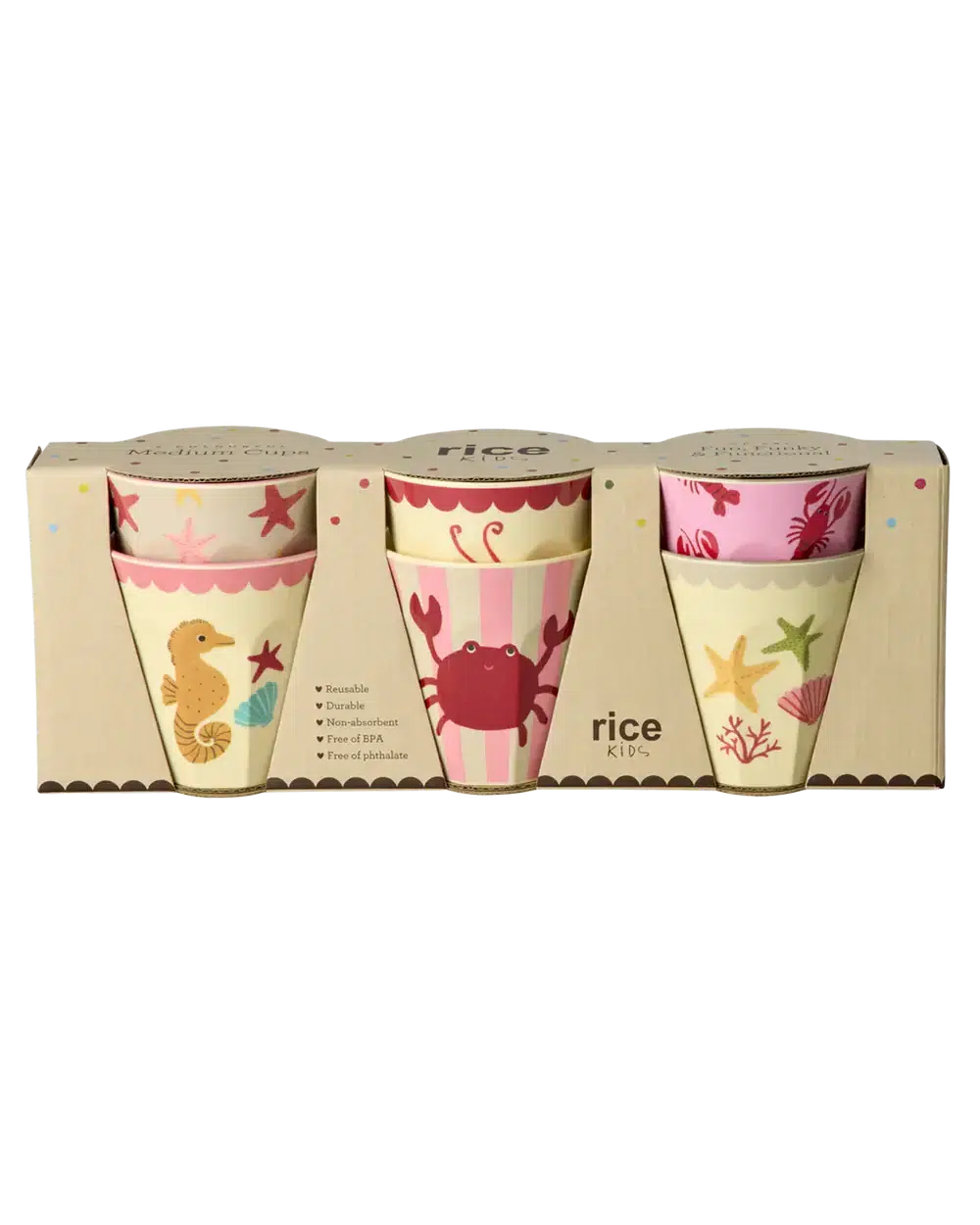 Beker - Koraal - Ocean - Set van 6