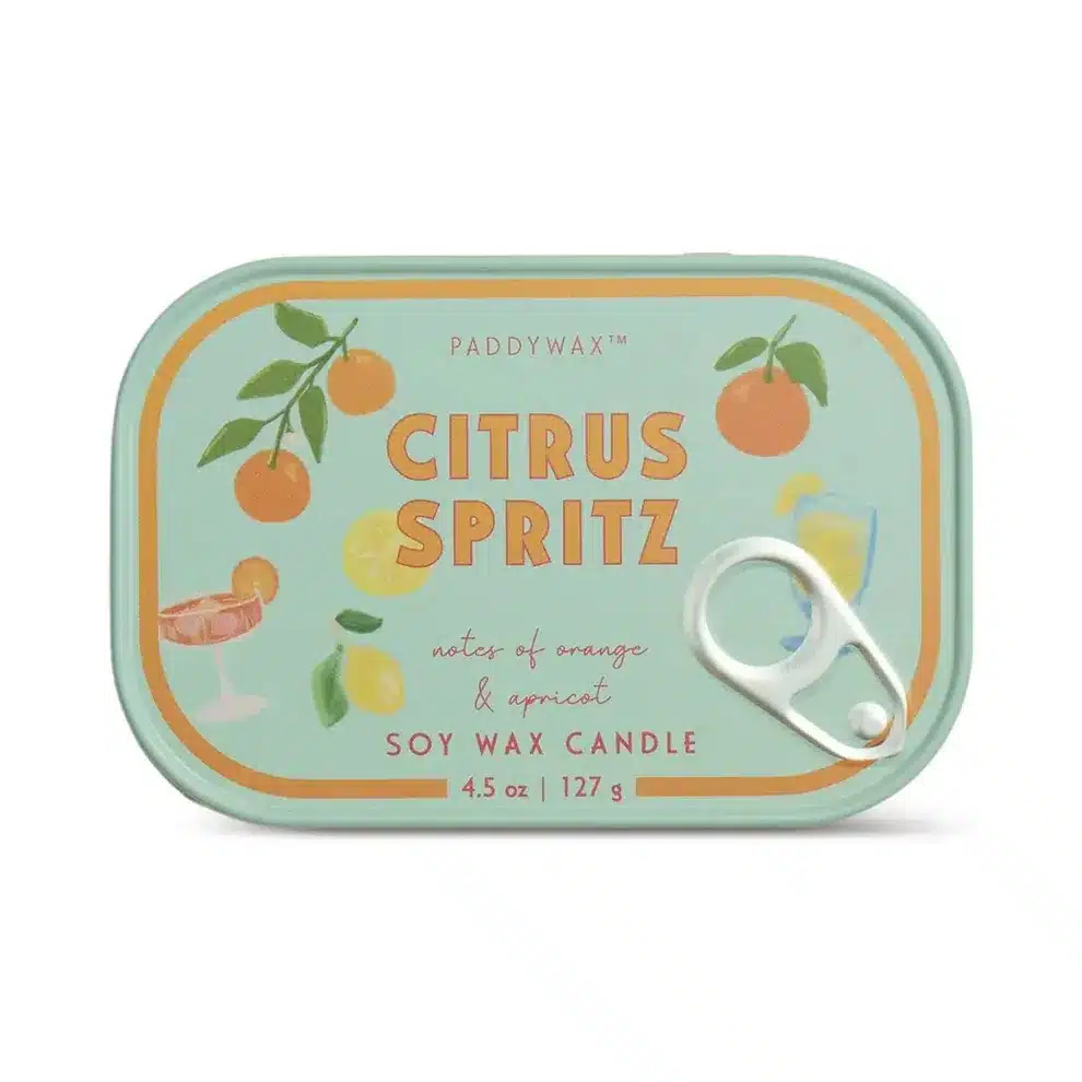 Bistro Orange Printed Tin Candle - Orange Citrus Spritz