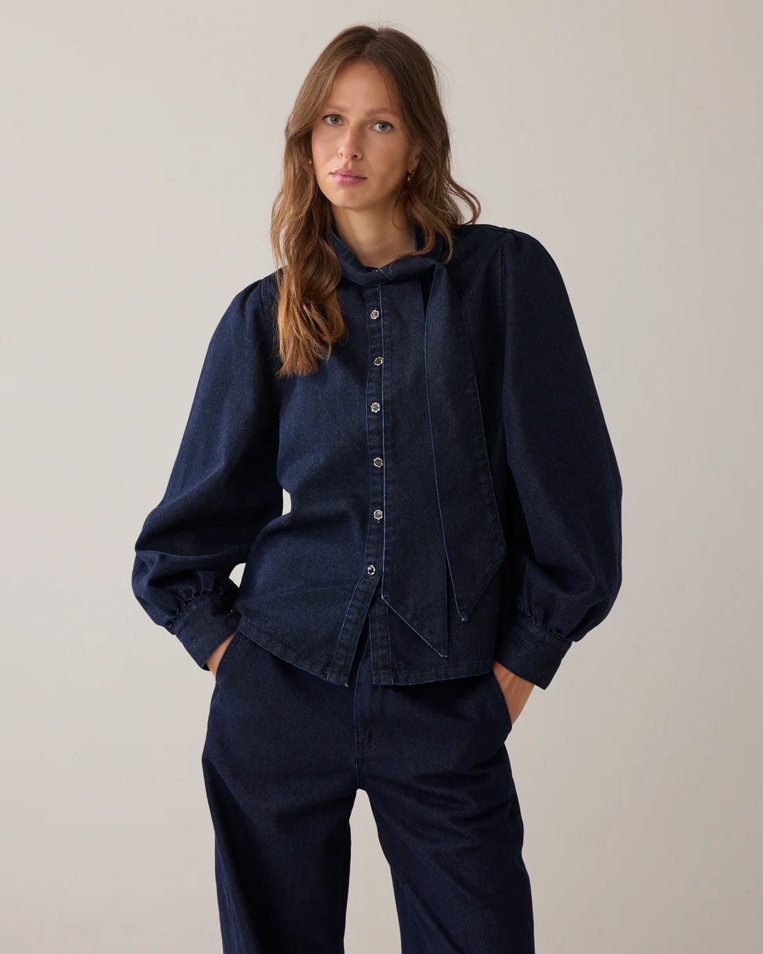 Blouse Cotton lurex denim – Nightbluedenim