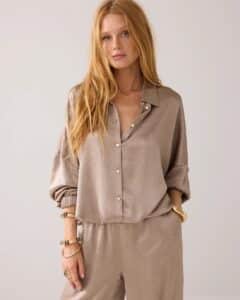 Blouse Crinkle satin – Funghi