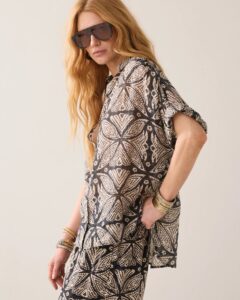 Blouse Ethnic print - Black