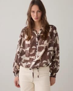 Blouse Graphic print - Coffee