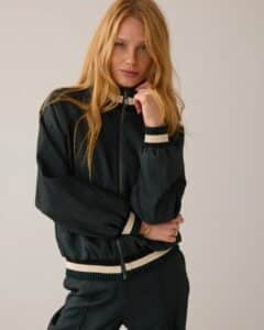 Bomber jacket Glitter jacquard – Emeraldgreen