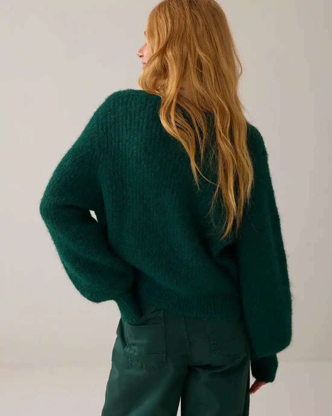 Cardigan Cozy melange knit – Emerald Green