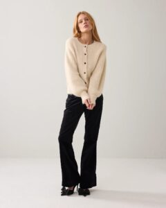 Cardigan Cozy melange knit – Ivory