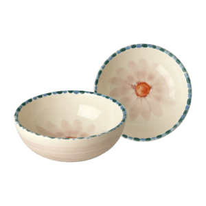 Ceramic Bowl - Pink Flower - Soft Pink