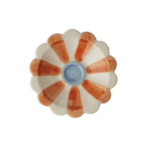 Ceramic Flower Dipping Bowl - Orange