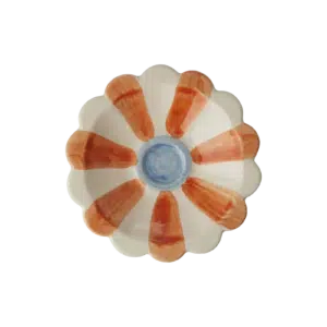 Ceramic Flower Dipping Bowl - Orange