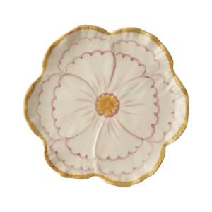 Ceramic Flower Shaped Side Plate - Yellow