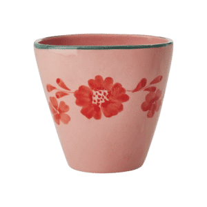 Ceramic Oval Cup - FLOWER Vine Orange (300 ml)