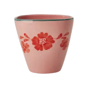 Ceramic Oval Cup - FLOWER Vine Orange (300 ml)