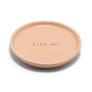 Ceramic petit four plate KISS ME