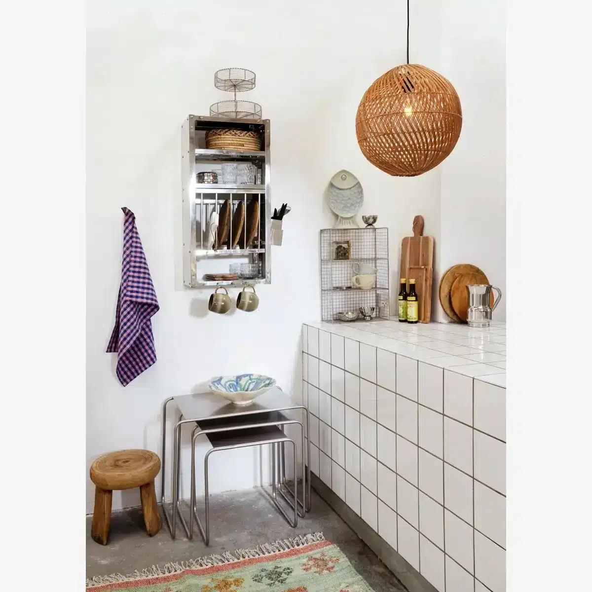 Checked kitchen towel - Lilac