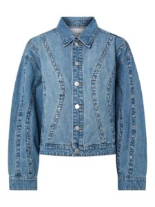Clio Denim Stud Jacket - Medium Blue Denim