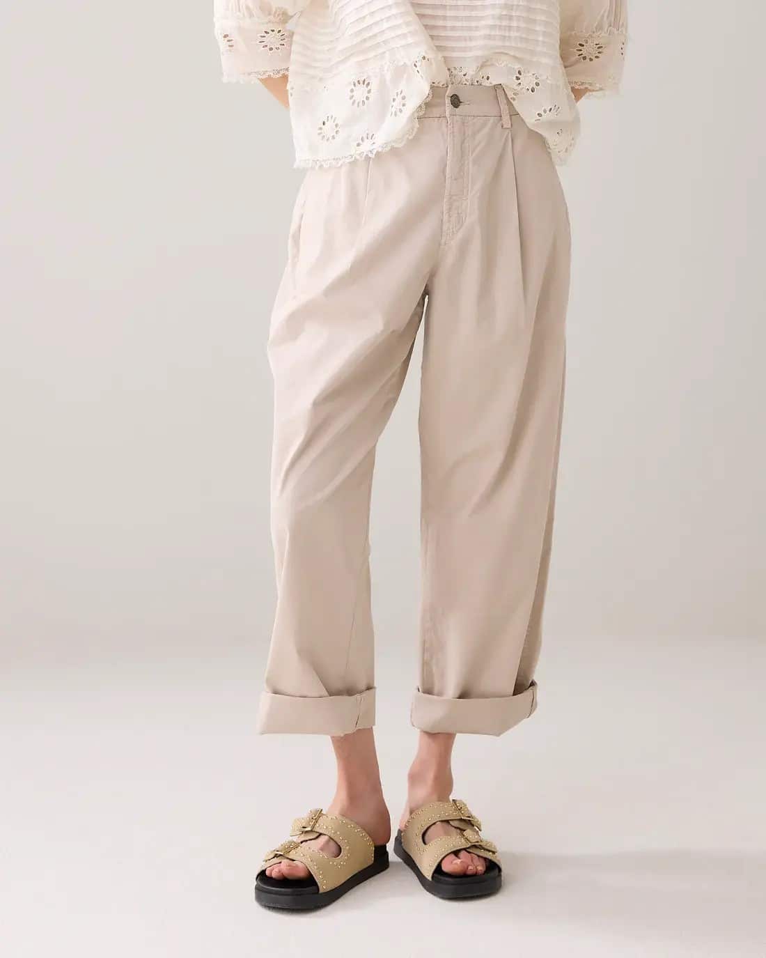 Cocoon chino pant lt wt aurora twill  - Pebblebeige