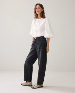 Cocoon fit black cotton jeans - Blackdenim