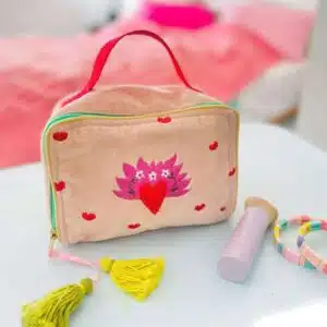 Cosmetic Pouch Velvet Loveheart