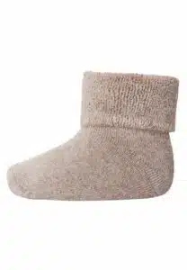 Cotton baby sock - Light Brown Melange 15/16