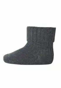 Cotton rib baby socks - Dark Grey Melange 17/18
